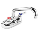 Wall Mount Kitchen Faucet - Utility Sink 4? Center Mount, 6" Swing Spout, ½? Npt