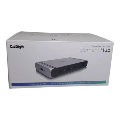 NEW CalDigit Thunderbolt 4 Element Hub USB4 Ports, USB 3.2 10Gb/s. Gen2  - Image 1 of 3