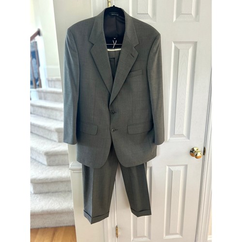 Tuta pantalone blazer due bottoni vintage Burberry grigio a quadri sottile 42 36 30