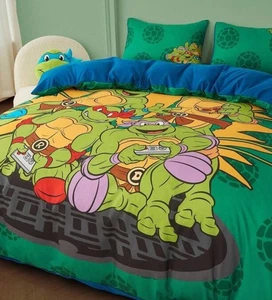 Teenage Mutant Ninja Turtles Twin BED Duvet SET & 2 Matching Pillow Cases NEW - Picture 1 of 19