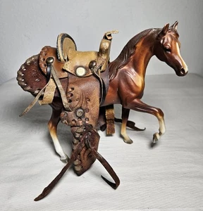 Vintage Miniature Hand Tooled Leather Horse Saddle Salesman Sample Collectibles - Picture 1 of 11