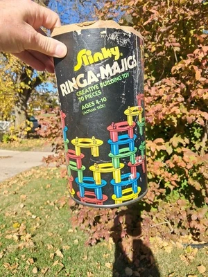 Vintage Slinky Brand Ringa Majigs Creative Construction Rings No Lid - Image 1 of 4