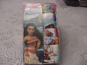 DISNEY MOANA 7 PACK GIRLS SIZE 4 COMBED COTTON BRIEFS PANTIES NEW IN PACKAGE - Picture 1 of 1