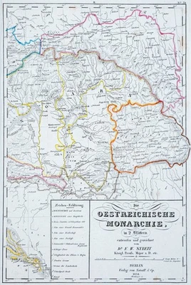 Österreich Landkarte 2 Stahlstiche von Streit 1837 Passepartout - Bild 1 von 4