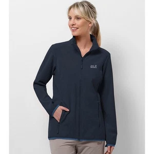 Jack Wolfskin Fleece Jacket JWP Dynamic Navy Full Zip Sweater Women Sz XL - Picture 1 of 10