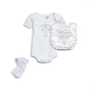 Precious Moments kid's unisex christening gift set romper size 3-6M - Picture 1 of 1