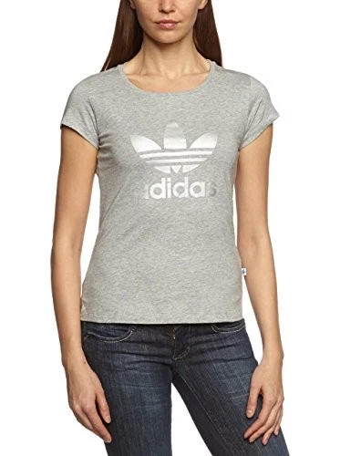 Футболка Adidas Damen трилистник, средний серый, Heather Grau, 32, G76740 - Изображение 1 из 1