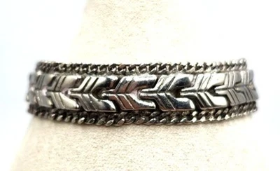 Silver Tone Braid Type Design Bracelet With Slide Clasp & Safety Clasp - Image 1 of 4