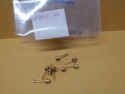 ¿Amperex? Transistores PADT40 (2N643) Germanio PNP Chapados en Oro Cantidad 8 Muestra Hfe Foto 1 de 4