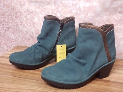 FLY London - Leather Ankle Boots - Wego - Petro Teal - EU 39 US 8 - 8.5 - Image 1 of 4
