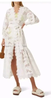 Vestido Kimono Waimari Vistamar Ojales SIN FORRO Talla M Blanco Algodón #F Foto 1 de 4