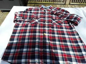 Nautica Mens Dress Shirt XL Long Sleeve Designer Red Blue Plaid Pattern Clothing - Bild 1 von 2