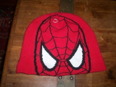 2009 Spider Man Marvel Big Logo Eye Beanie Hat Mens OS Spider Sense (runs Large) - Image 1 of 4
