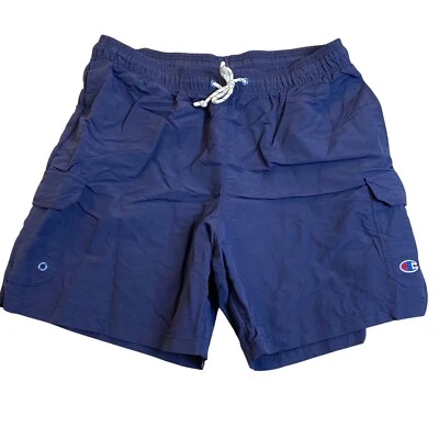 Pantalones Cortos de Natación Champion Para Hombre Grande Cordón Cintura Azul Marino Nylon Carga Foto 1 de 4