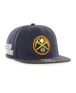 Denver Nuggets Hat Navy Blue Sure Shot '47 Captain Snapback Western Conference - Picture 1 of 3