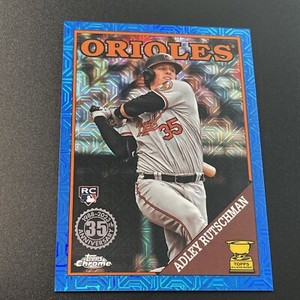 #T88CU-77 Adley Rutschman 2023 Topps  Chrome 35th Anniv Update Blue Mojo RC /159