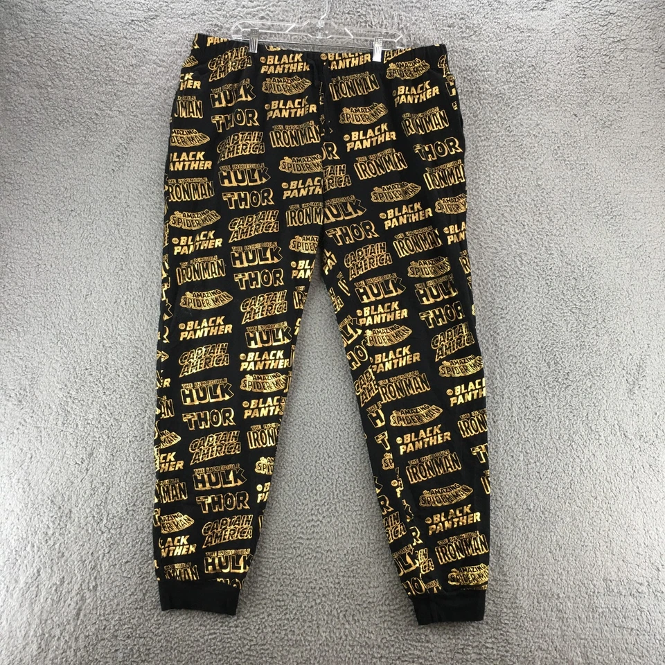 Pantalones de pijama Marvel para hombre XXL estampados negros tiro alto cintura elástica Foto 1 de 4