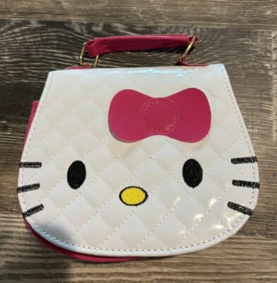 Small HELLO KITTY Quilted Crossbody Girl’s Purse White NEW - Image 1 of 3
