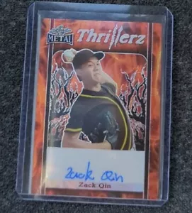 2023 Leaf Metal Thrillerz Autographs Crystal Orange #TZQ1 Zack Qin Auto /8 - Picture 1 of 2