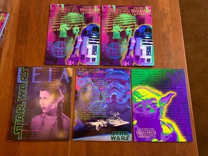 Lot Of 5 Star Wars Kids Folders R2D2 Leia Yoda Storm Trooper - Picture 1 of 7