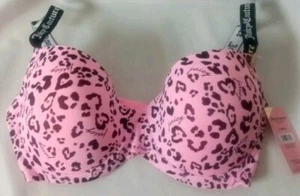 Juicy Couture sexy Push Up Women's Bra 36D Pink W/Print (48) - Picture 1 of 7