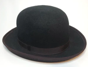 Vintage Planar 100% Merino Wool Derby Hat Black - MEDIUM SIZE (SEE DESCRIPTION) - Picture 1 of 12