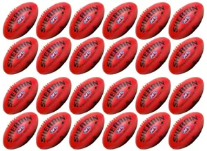 24 x Red AFL Footballs Edible Wafer Paper Cupcake Toppers Cake Sports Balls 4cm - Picture 1 of 2