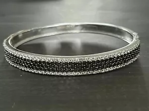 Brazalete de diamantes de corte redondo de 5 quilates enchapado en oro blanco de 14 quilates creado en laboratorio - Imagen 1 de 5