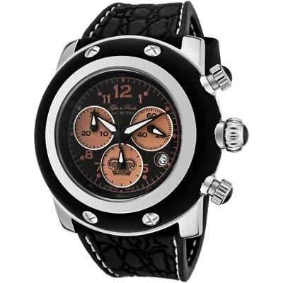 Glam Rock GK1127 Mens Miami Chronograph Black Silicone Black Dial SS Watch - Image 1 of 3