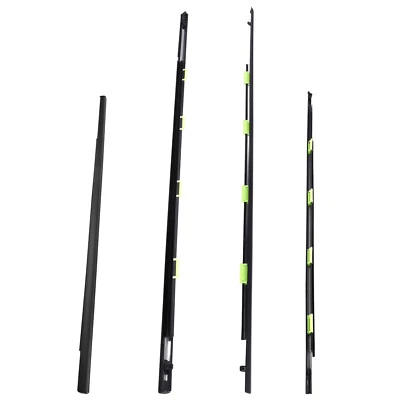 Cinturón de puerta de vidrio negro con moldura de ventana de 4 piezas de goma para Honda Civic DX 1996-2000 4D Foto 1 de 4