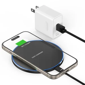 15W Wireless Fast Charger Charging Pad Dock for Samsung Android/IOS Cell Phone - Picture 1 of 13