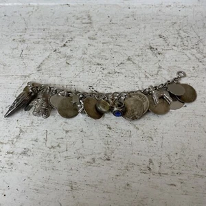 Vintage Sterling Silber Bettelarmband geladen 23P Maiskolben Herz Liebe 79 Gramm - Bild 1 von 18