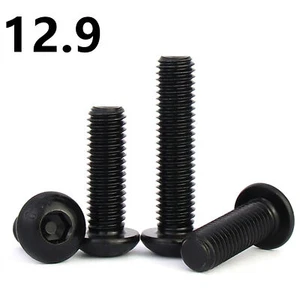 12.9 Black Steel Hex Socket Bolts Button Head Screws M3 M4 M5 M6 M8 M10 - Picture 1 of 12