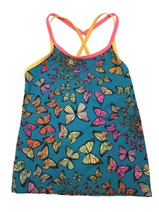 Nike Girls Butterfly T-Crossback Tankini Swimsuit in Chlorine Blue, Medium - Picture 1 of 2
