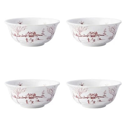 Juliska Country Estate Winter Frolic Ruby Cereal/Ice Cream Bowl Set of 4 - Image 1 of 4