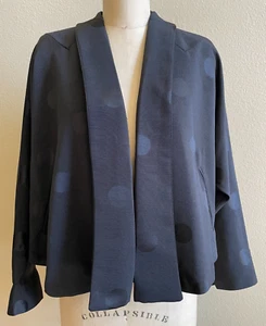 Via Ripatti Designs Black Polka Dot Popover Cape Jacket Sz Large EUC Art to Wear - Picture 1 of 6