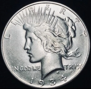 1934-D FRIEDEN SILBER DOLLAR ⭐️NUR 1,5 MILLIONEN GEPRÄGT * AUS ORIGINAL SAMMLUNG - Bild 1 von 7
