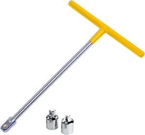T Handle Wrench,1/2-Inch Drive T Handle Socket Driver with 1/4” and 3/8” Adaptor - Picture 1 of 12