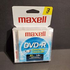 Maxell DVD-R Camcorder 30 Min 1.4 GB Blank Discs 3 Pack - Unopened