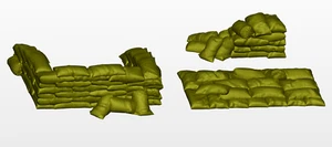 Military Sand Bags bundle 2 - ww2 dioramas - scales 1/32, 1/35 or 1/72 - Picture 1 of 4