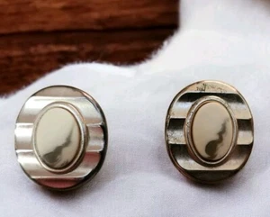 Pendientes de clip vintage ópera cena fiesta ornamentados Art Deco bisutería, 1" - Imagen 1 de 2