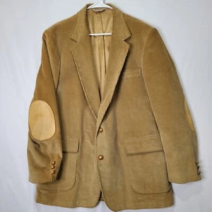 John Peel Ltd Mens 46L Lt Brown Thick Corduroy Blazer Jacket Blemishes - Picture 1 of 18