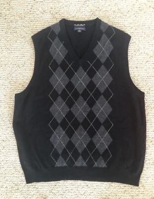 CLUB ROOM Estate Cashmere Men's Pullover Argyle Vest Sz XL - Image 1 of 4