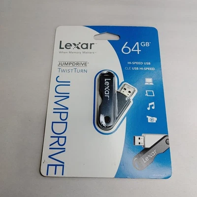 Lexar Jumpdrive TwistTurn2 USB 2.0 64 GB Flash Thumb Storage Drive *Package Ware - Image 1 of 4