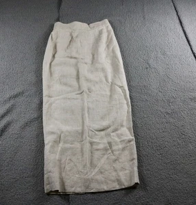 Posse Linen Skirt Natural Small Beige Emma High Waisted Pencil Zip Up Slit New - Picture 1 of 8