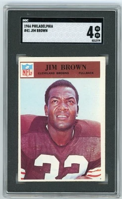 1966 Philadelphia JIM BROWN Cleveland Browns #41 SGC 4 VG/EX Condition! - Image 1 of 2