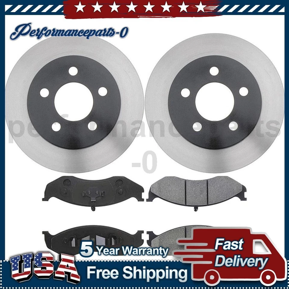 Front Disc Brake Pad Set Disc Brake Rotor for Jeep Cherokee 1999-2001 - Image 1 of 4