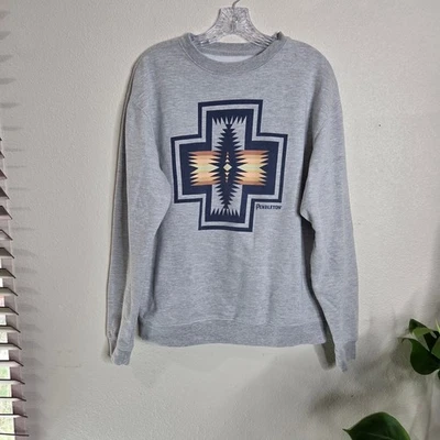 Pendleton Sweatshirt  Pullover Mens Large Gray Southwestern Crewneck - Image 1 of 4