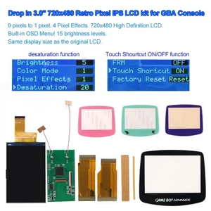 Drop In V5 Add Desaturation 3.0'' 720x480 Retro Pixel IPS LCD Screen Kit For GBA - Picture 1 of 36