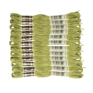 DMC Six Strand Embroidery Cotton 12 Skeins Avocado Green 8.7 Yards Each - Picture 1 of 4